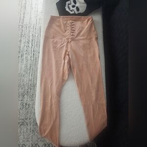 WeWoreWhat Coral Lace-Up Leggings